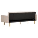 Sofa rozkładana Kells beżowa ciemna/ naturalne nogi