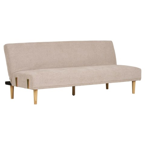 Sofa rozkładana Kells beżowa ciemna/ naturalne nogi