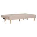 Sofa rozkładana Kells beżowa ciemna/ naturalne nogi