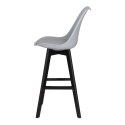 Stołek barowy Norden wood black high PP szary