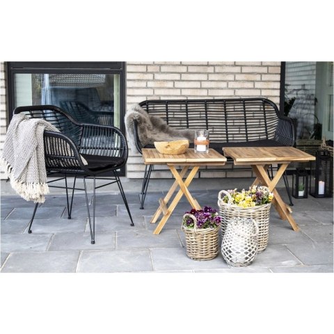Stolik pomocniczy Bilbao 50x50cm naturalny tekowy
