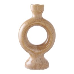 Świecznik ceramiczny brązowy okrągły
