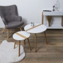 Zestaw 2 stolików kawowych Paraiba biały/naturalny