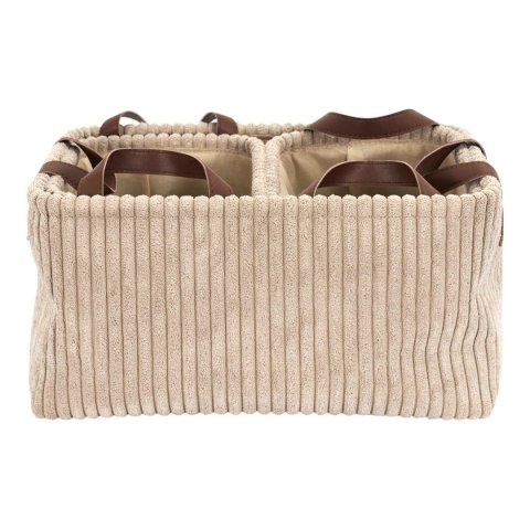 Zestaw 3 koszy Sztruks taupe