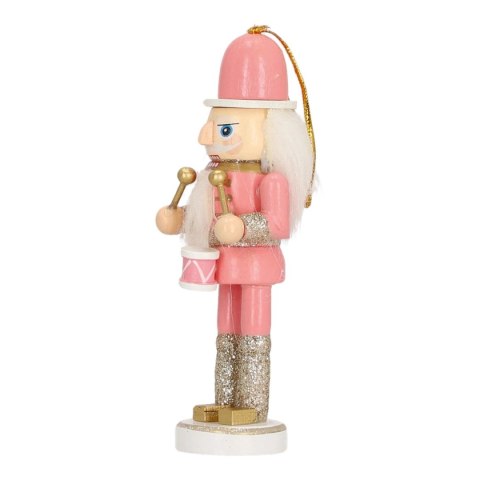 Zestaw 3 zawieszek dziadek do orzechów 12cm różowy