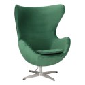 Fotel Jajo Velvet zielone/ srebrna podstawa