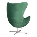 Fotel Jajo Velvet zielone/ srebrna podstawa