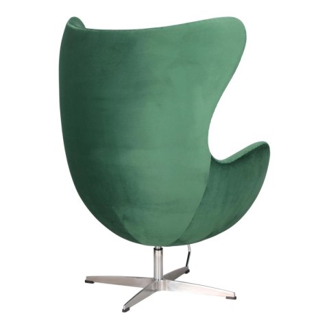 Fotel Jajo Velvet zielone/ srebrna podstawa