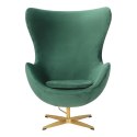 Fotel Jajo Velvet zielone/ złota podstawa
