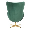 Fotel Jajo Velvet zielone/ złota podstawa