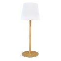 Lampa stołowa ładowana z efektem drewna