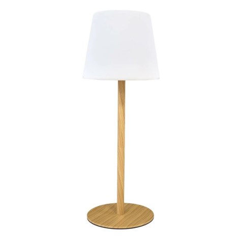 Lampa stołowa ładowana z efektem drewna