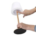 Lampa stołowa ładowana z efektem drewna