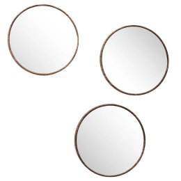 Zestaw 3 luster Toronto, okrągłych, orzech 26cm