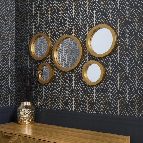 Zestaw 5 luster Gilded okragłe złote