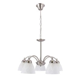 Lampa wisząca CAVALLO srebrna 5x60W E27 klasyczna oprawa do salonu i jadalni