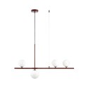 Lampa wisząca MODERNO 80 cm - burgundowa z białymi kloszami