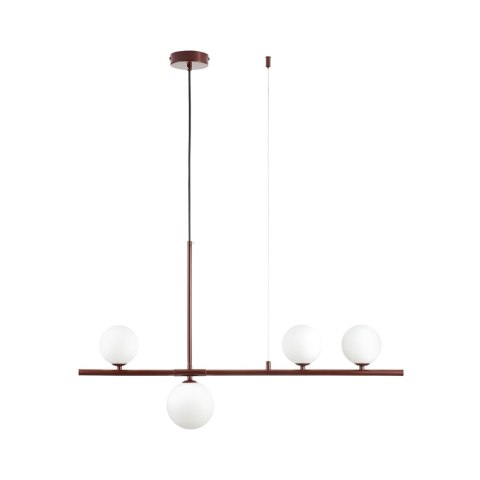 Lampa wisząca MODERNO 80 cm - burgundowa z białymi kloszami