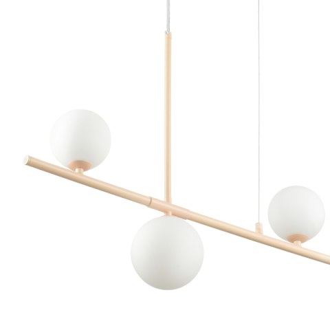 Lampa wisząca MODERNO 80 cm -kremowa z białymi kloszami