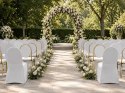 Zestaw 4 krzeseł bankietowych HESTIA + 4 pokrowce WEDING