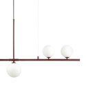 Lampa wisząca MODERNO 80 cm - burgundowa z białymi kloszami