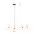 Lampa wisząca MODERNO 80 cm - burgundowa z białymi kloszami