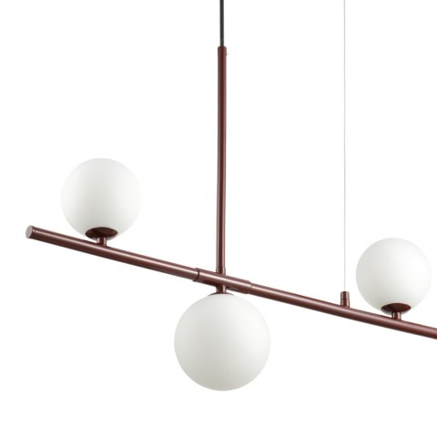 Lampa wisząca MODERNO 80 cm - burgundowa z białymi kloszami