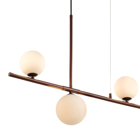 Lampa wisząca MODERNO 80 cm - burgundowa z białymi kloszami