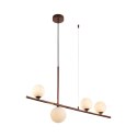 Lampa wisząca MODERNO 80 cm - burgundowa z białymi kloszami