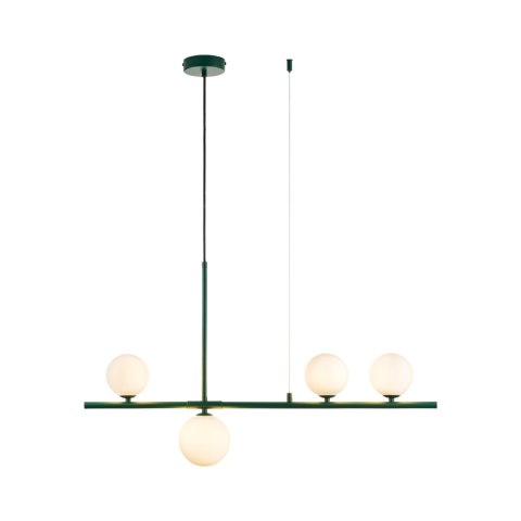 Lampa wisząca MODERNO 80 cm -szmaragdowa z białymi kloszami