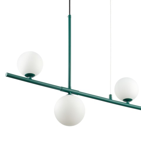 Lampa wisząca MODERNO 80 cm -szmaragdowa z białymi kloszami