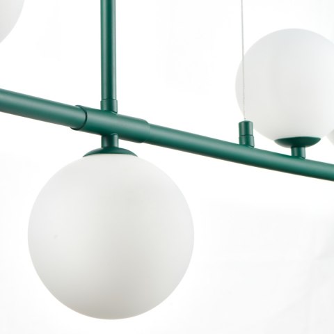 Lampa wisząca MODERNO 80 cm -szmaragdowa z białymi kloszami