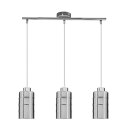 METZ lampa wisząca chromowy 3x40W E27 klosz dymiony lustrzany