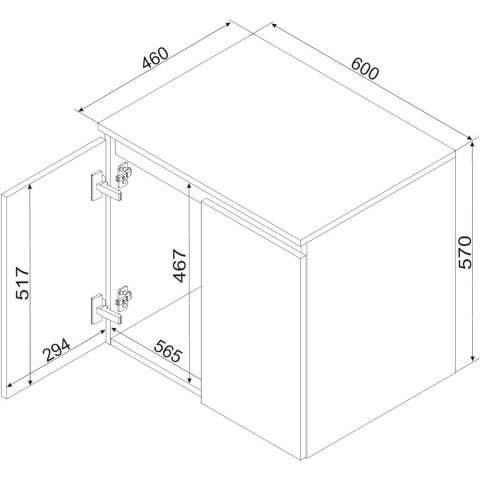 Szafka pod umywalkę 2D 60 LERMA 03 biały mat