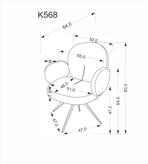 K568 krzesło popielaty