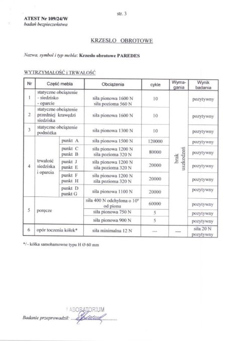 PAREDES fotel gabinetowy czarny )