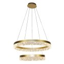 FROZI lampa wisząca podwójna złoty 38W LED 3000K kryształki bezbarwne