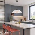 DUETTO lampa wisząca czarny 1x40W E27 klosz biały+beżowy