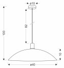 TEDIN lampa wisząca czarny 1x15 GU10 klosz biały