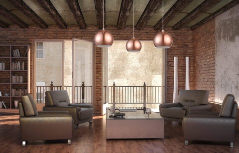 Light Prestige Lampa wisząca Rame miedziana 3xE14