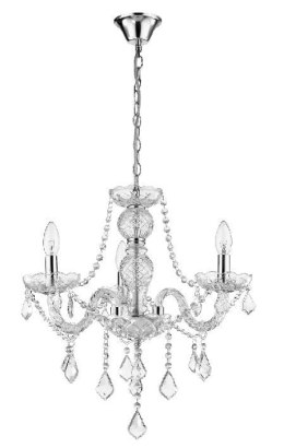 Light Prestige Lampa wisząca Cristallo srebrna 3xE14