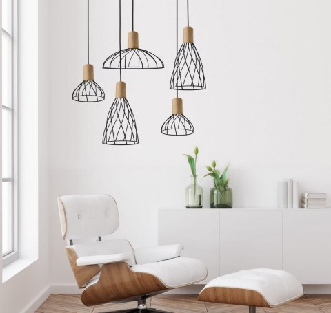 Light Prestige Lampa wisząca Moderno czarno - brązowa1xGU10