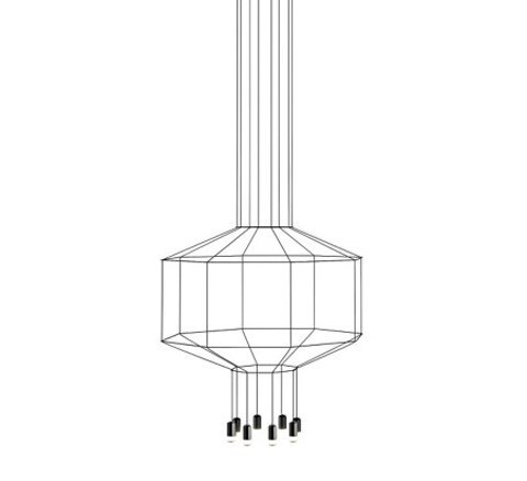 Lampa wisząca FLUSSO 8 czarna