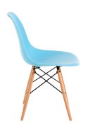 Krzesło P016W PP ocean blue, drewniane nogi