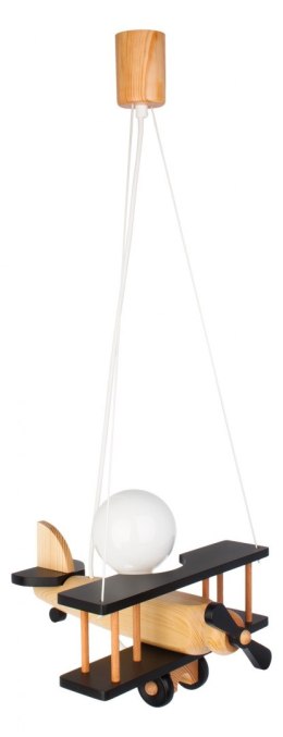 Lampa wisząca Samolot mały czarno-naturalny Hellux