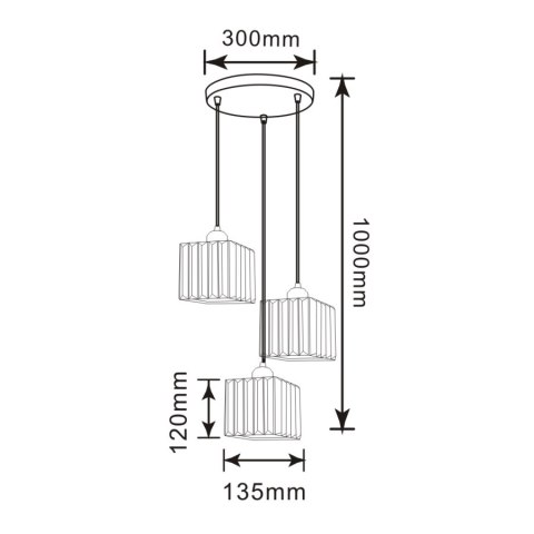 Light Prestige Lampa wisząca Galactico czarna 3xE27