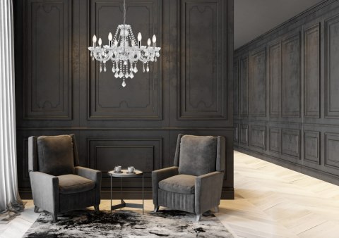 Light Prestige Lampa wisząca Cristallo srebrna 3xE14