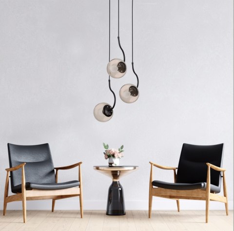 Light Prestige Lampa wisząca Hook czarna 3xE27