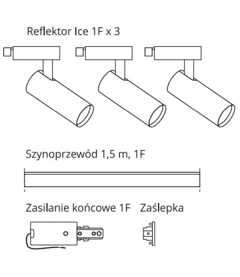 Light Prestige Zestaw oświetlenia szynowego Ice SET 1F biały 3xGU10