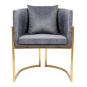 Fotel CHLOE VELVET ciemny szary - metal, welur